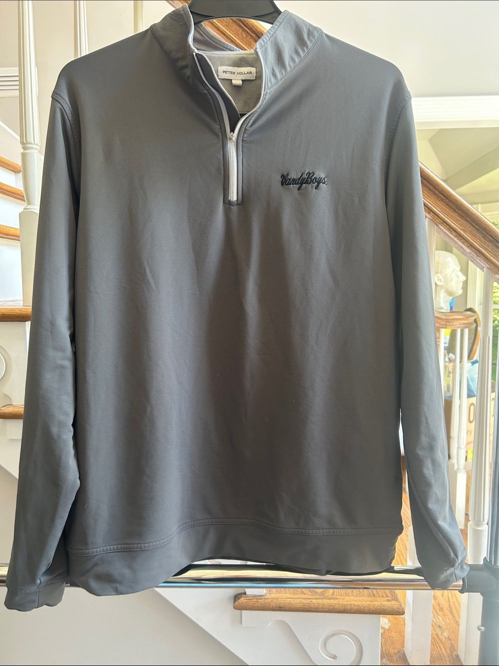 Peter Millar Vandy Boys Men's Dark Gray Quarter-Zip Pullover Vanderbilt Uni.